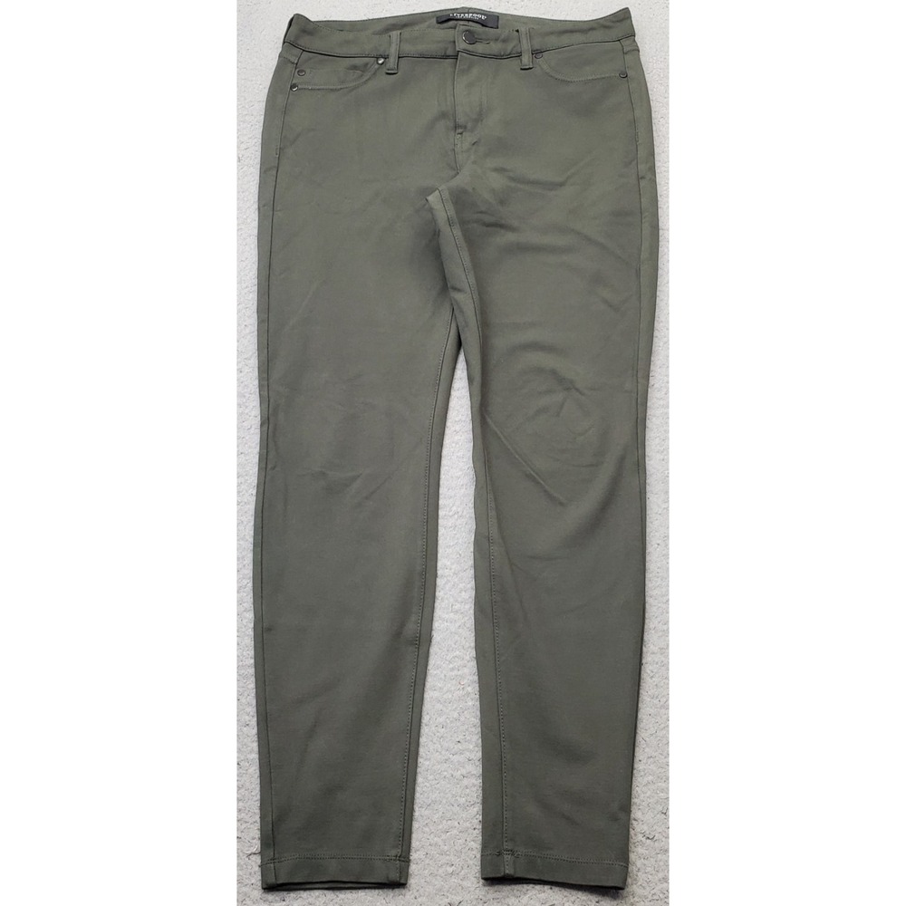 Liverpool Los Angeles Skinny Pants Womens 10/30 Green Mid Rise Stretch 5 Pocket